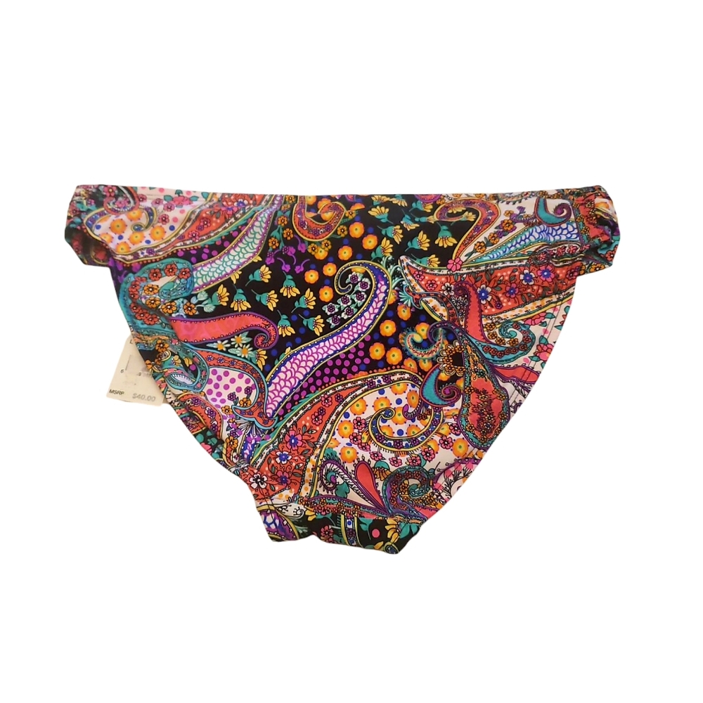 Kenneth Cole Reaction Colorful Paisley Bikini Bottom - Picture 2 of 3